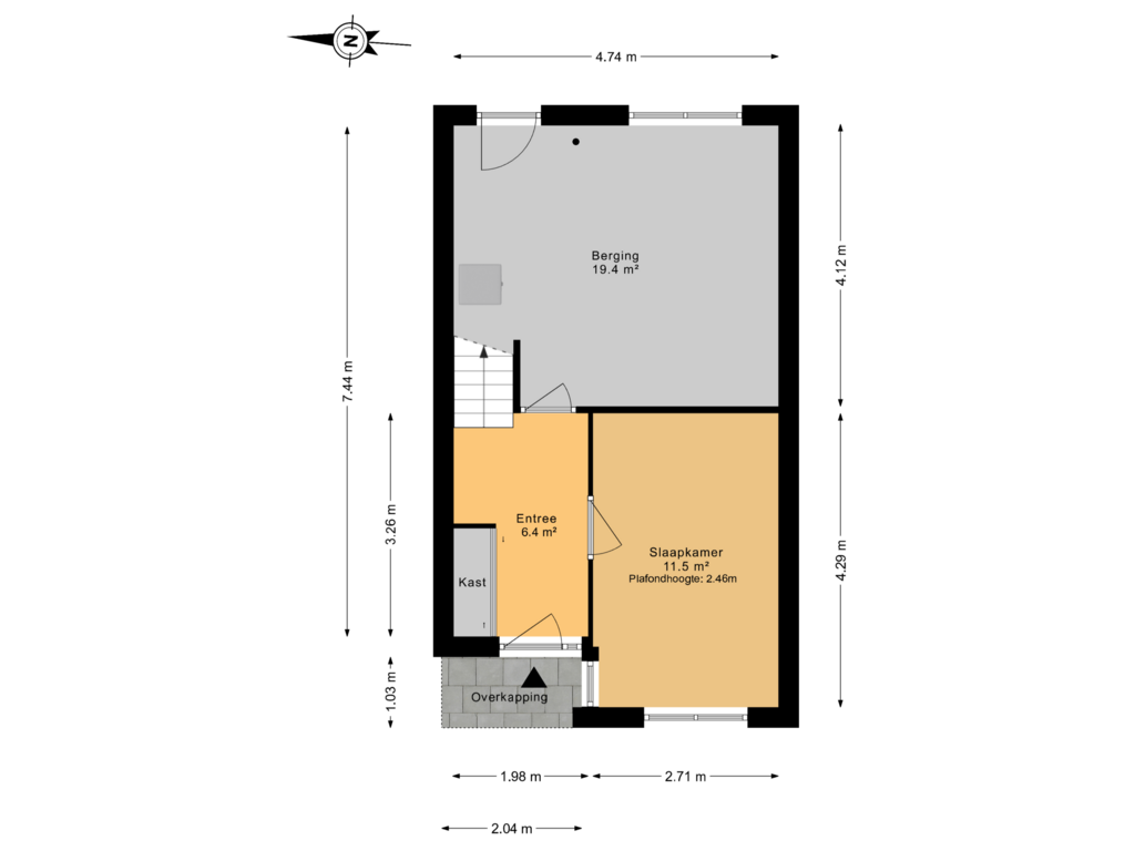 View floorplan of Begane grond of Vellevest 24