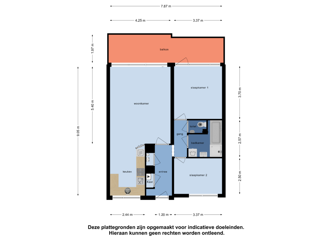 Bekijk plattegrond van Appartement van Haydnstraat 138