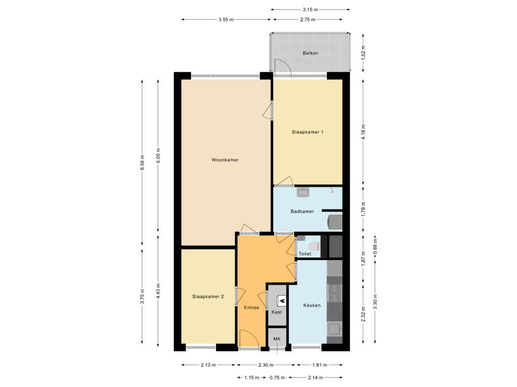 View floorplan of Appartement of Hazepad 43