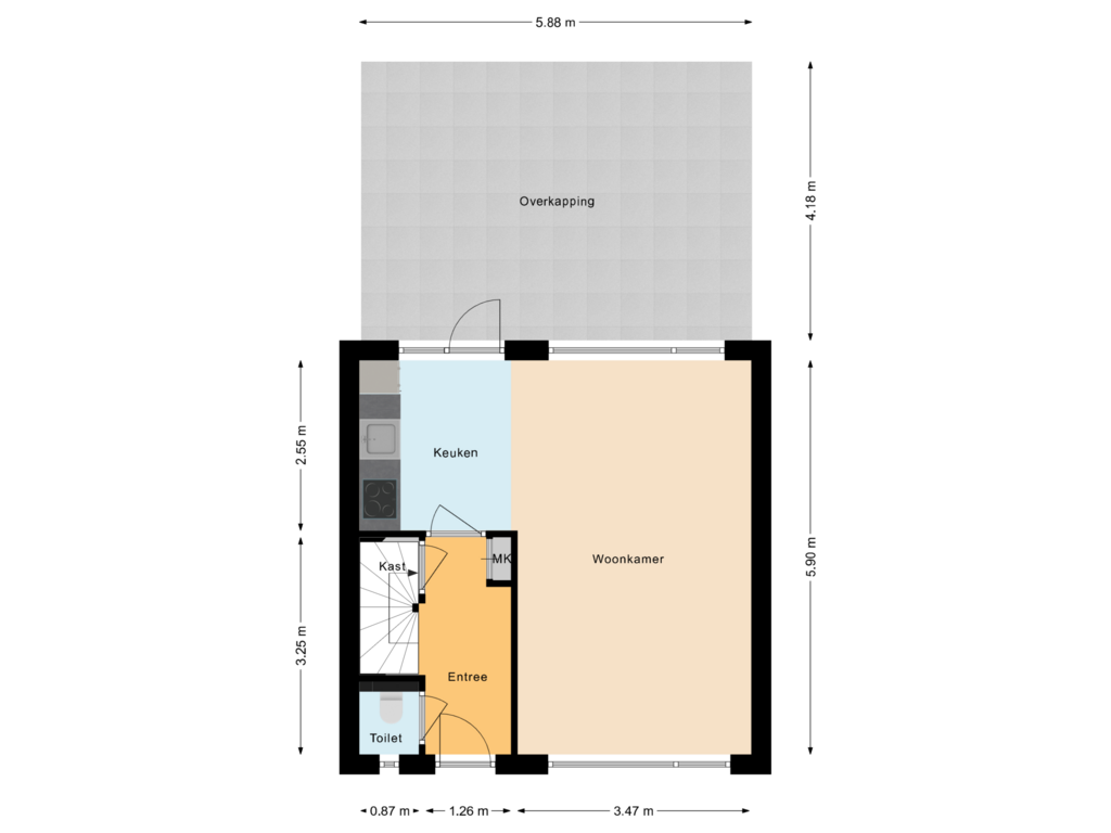 Bekijk plattegrond van Begane grond van Kievitlaan 19