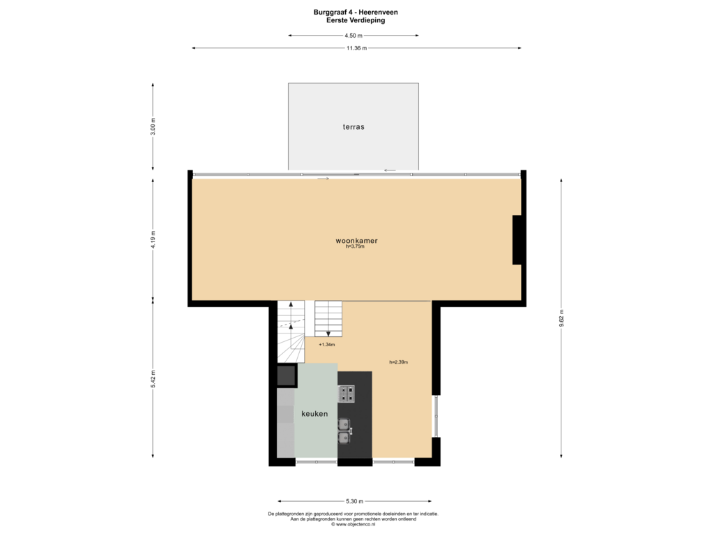 Bekijk plattegrond van EERSTE VERDIEPING van Burggraaf 4