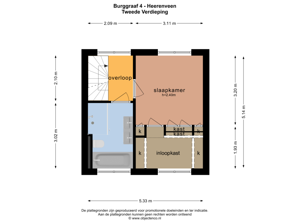 Bekijk plattegrond van TWEEDE VERDIEPING van Burggraaf 4