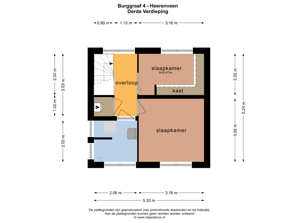 Bekijk plattegrond van DERDE VERDIEPING van Burggraaf 4