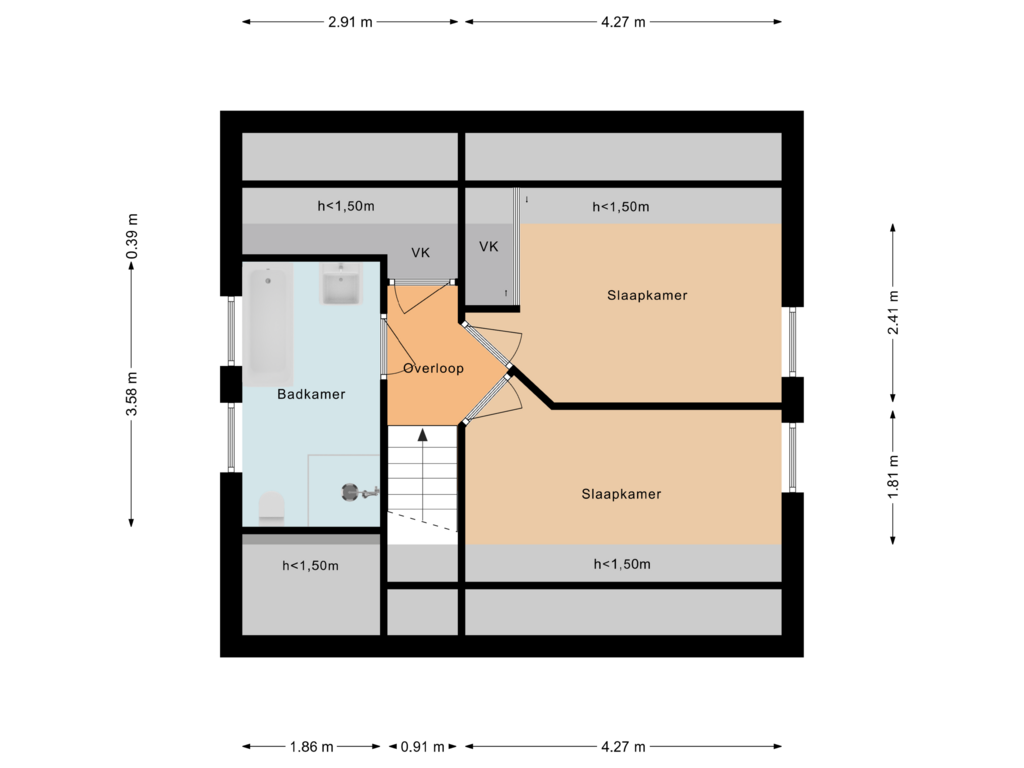 Bekijk plattegrond van Tweede verdieping van Kwartel 14