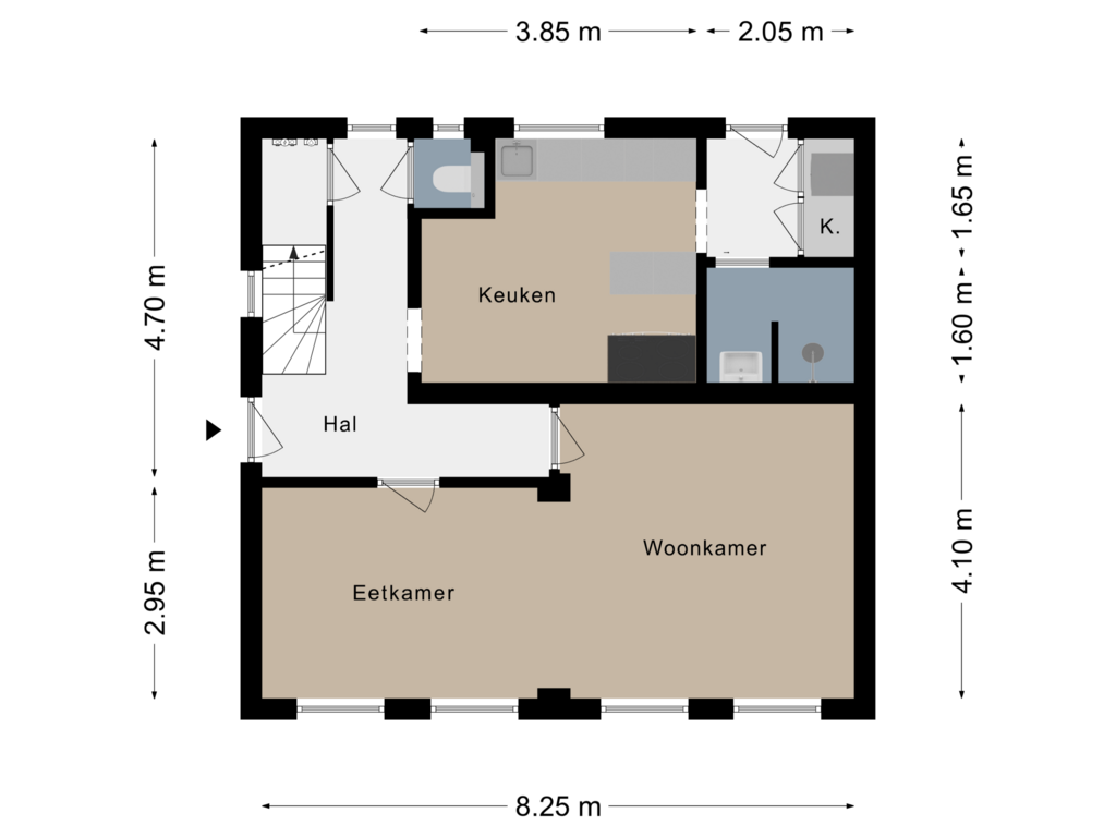 Bekijk plattegrond van Begane grond van Treebeekstraat 59