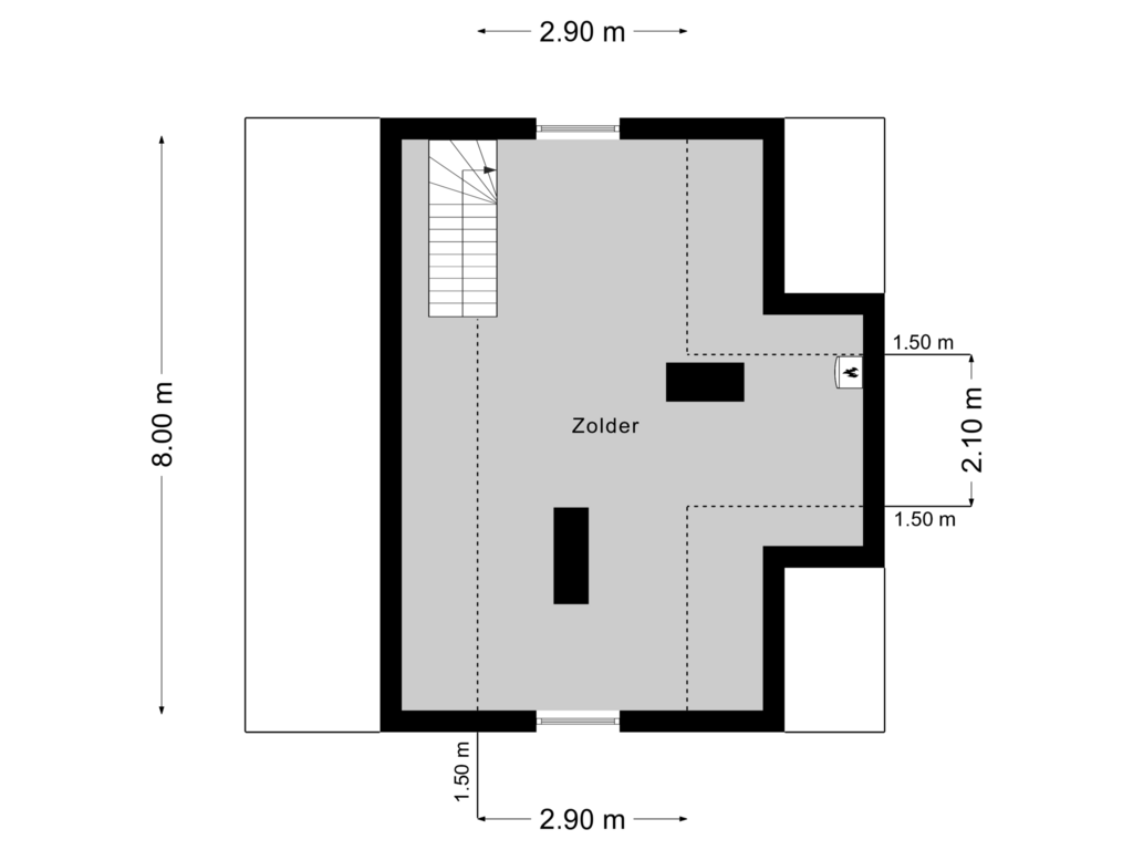 Bekijk plattegrond van Verdieping 2 van Treebeekstraat 59