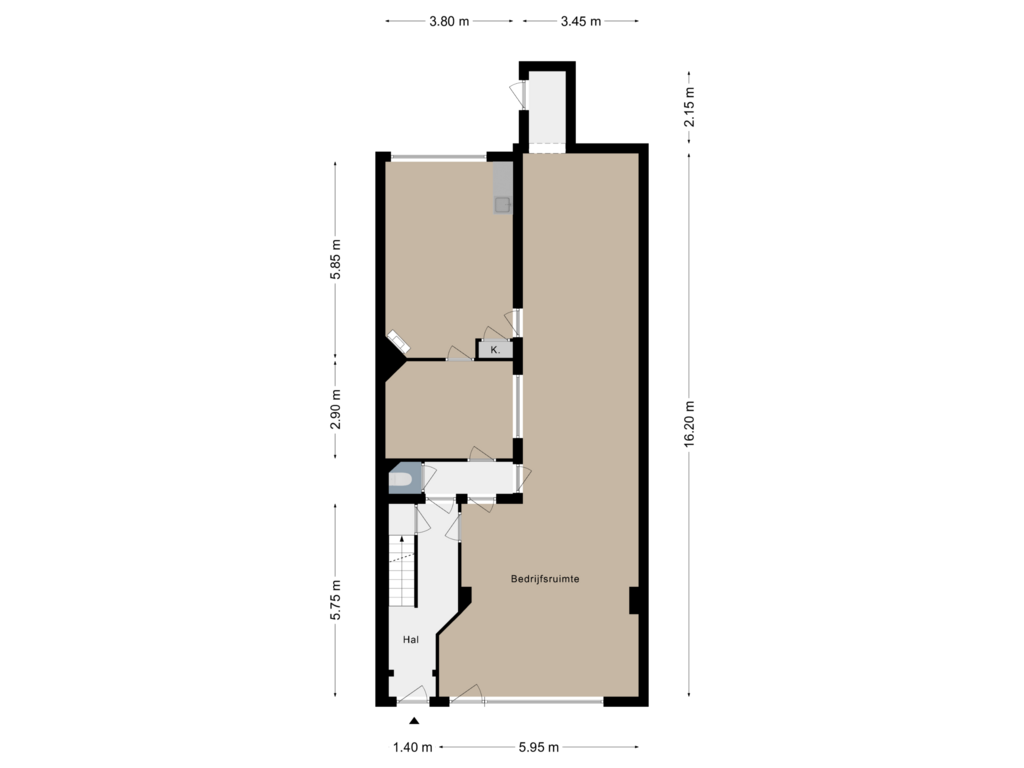 View floorplan of Begane grond of Heerenweg 138