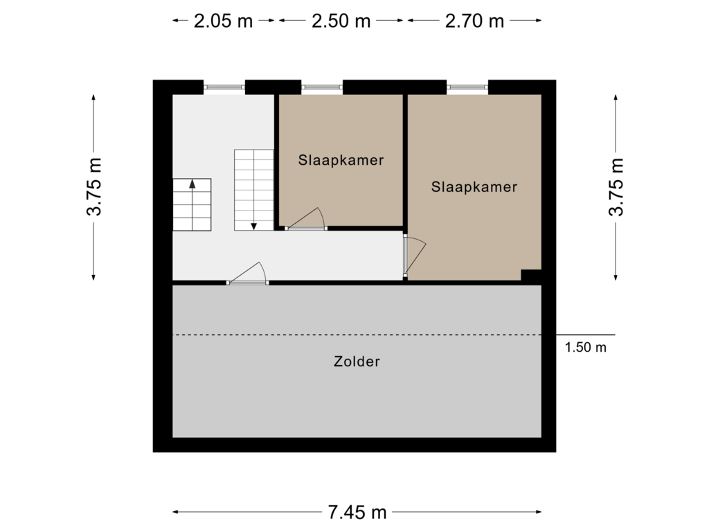 View floorplan of Verdieping 2 of Heerenweg 138