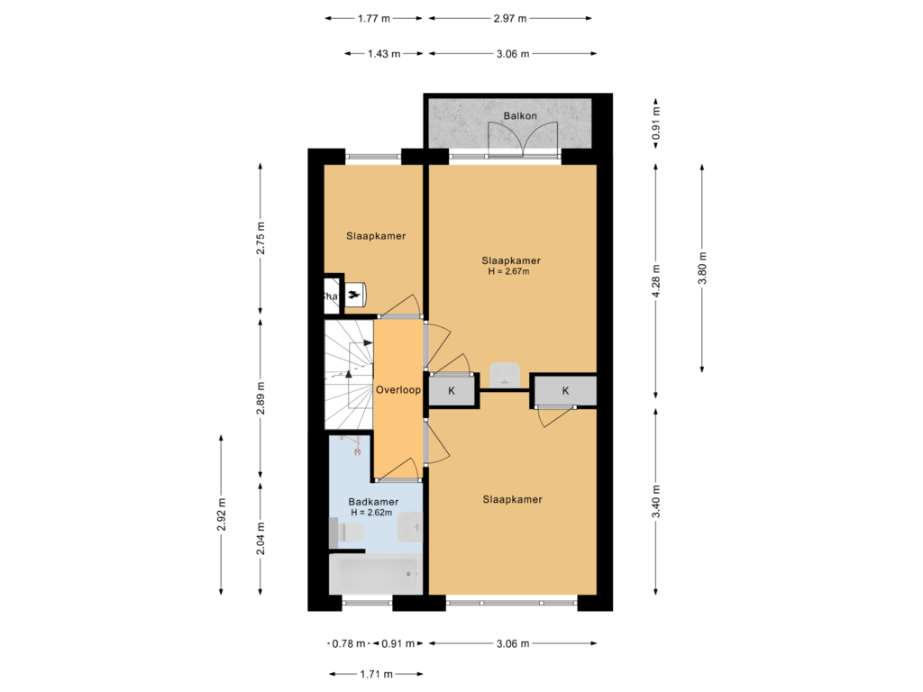 Bekijk plattegrond van 1e verdieping van Bernard de Waalstraat 41