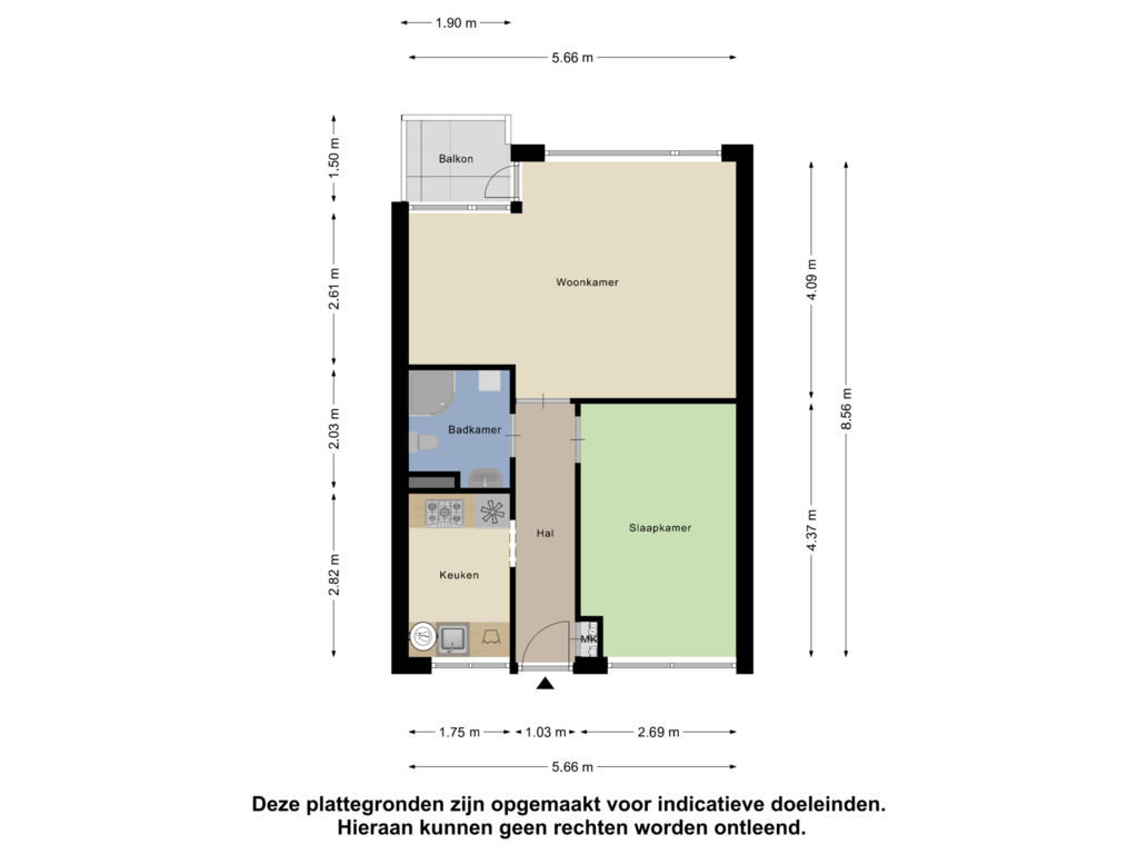 Bekijk plattegrond van Appartement van Erasmusplein 164