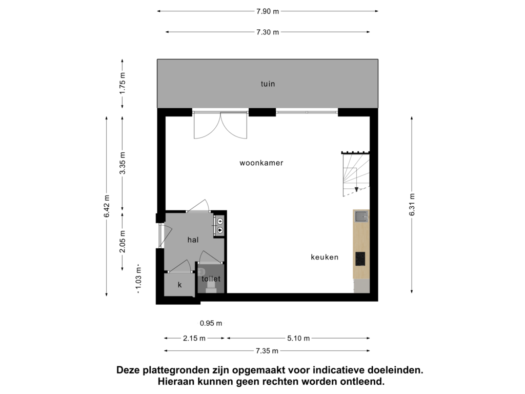 Bekijk plattegrond van Begane grond van Kruisweg 7-K