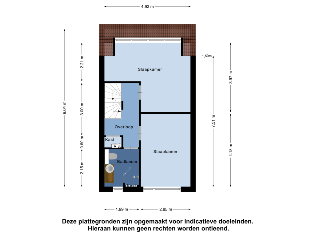 Bekijk plattegrond van Eerste Verdieping van Peellandstraat 11