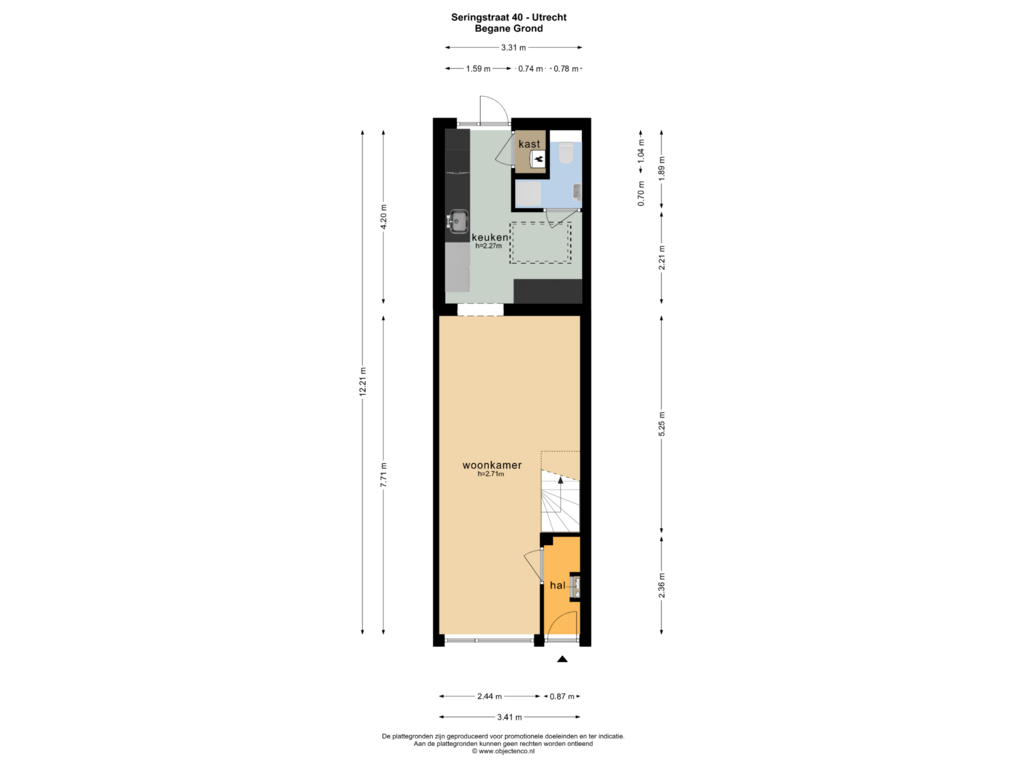 Bekijk plattegrond van BEGANE GROND van Seringstraat 40