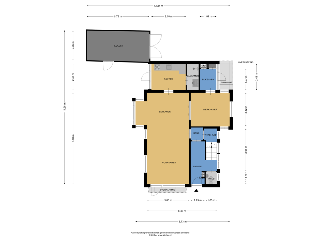 View floorplan of Begane grond of Hoofdstraat 166