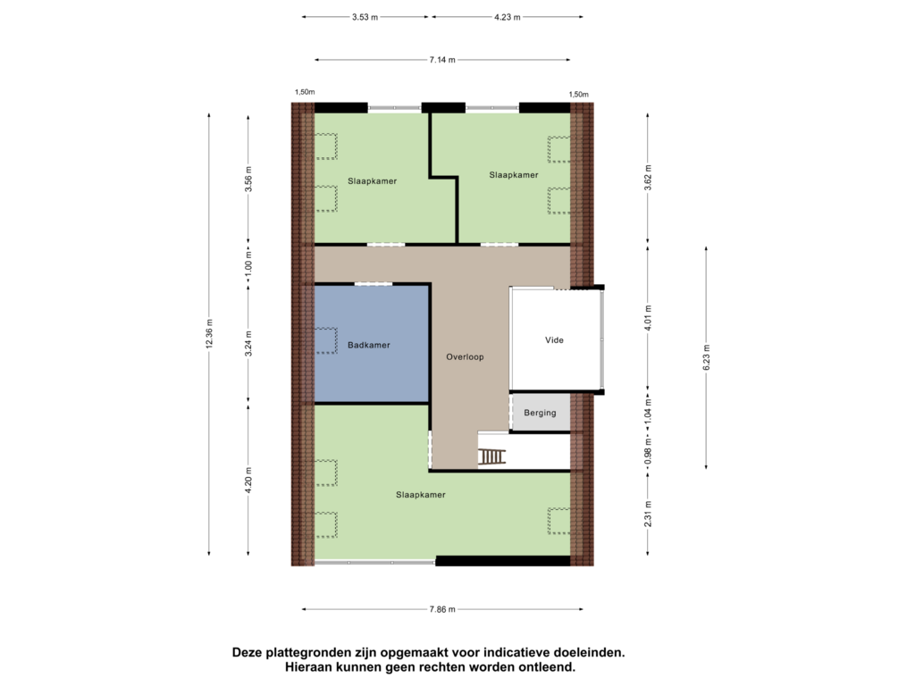 Bekijk plattegrond van Eerste Verdieping van Wissekerkseweg 1-D