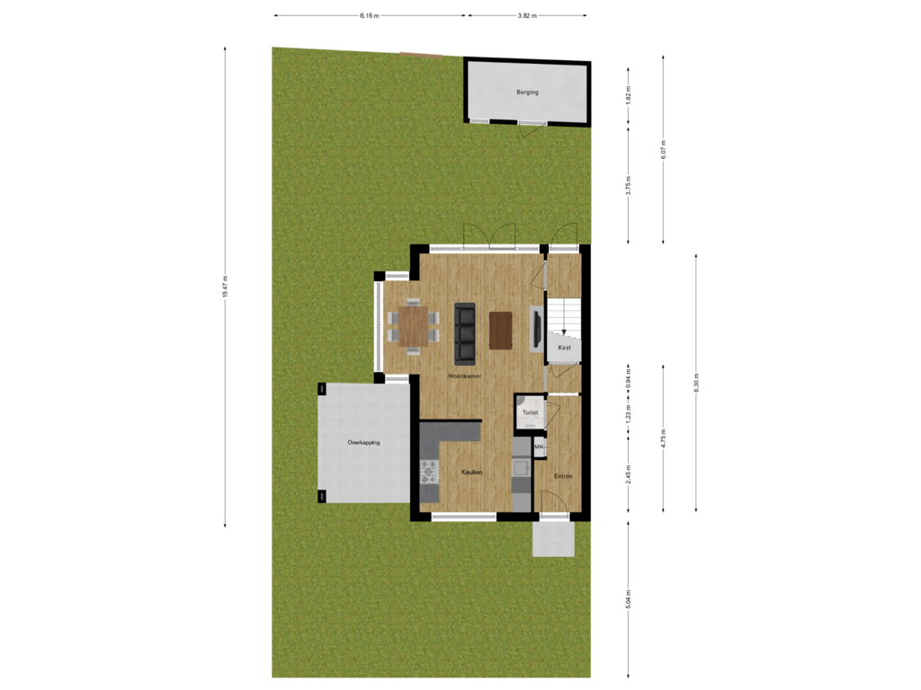 Bekijk plattegrond van Begane Grond  Met Tuin van Visven 416