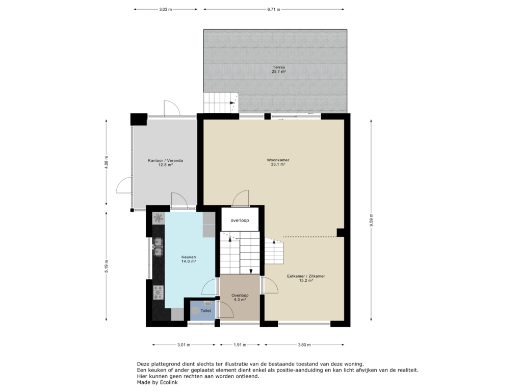 Bekijk plattegrond van 1e verdieping van Sint Catharinastraat 41