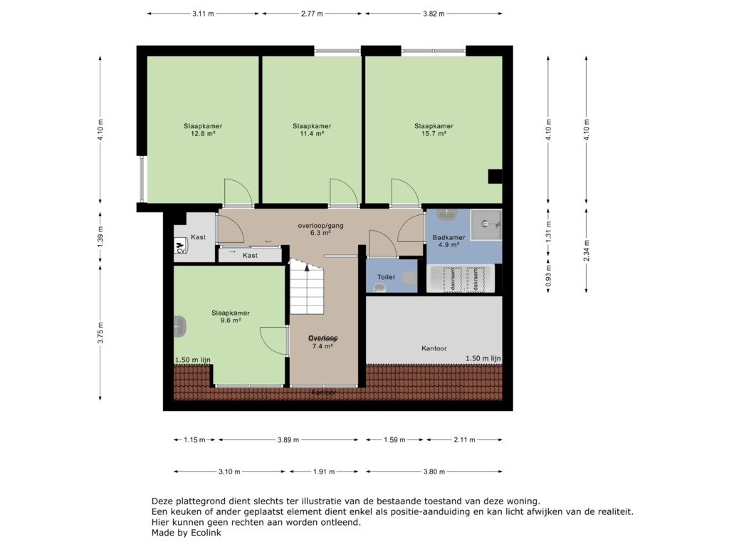 Bekijk plattegrond van 2e verdieping van Sint Catharinastraat 41