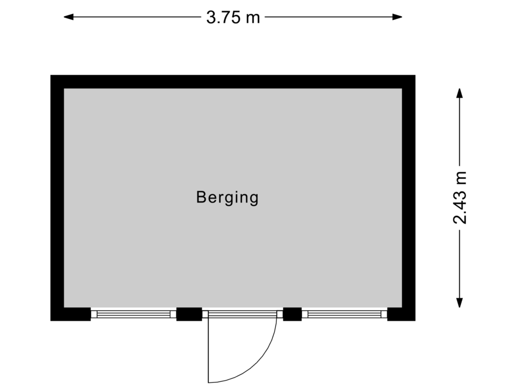 Bekijk plattegrond van Berging van Strijperstraat 57-B