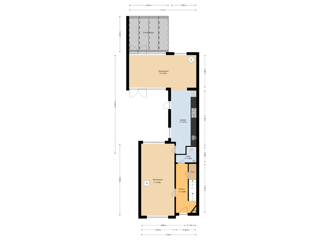 Bekijk plattegrond van Begane grond van Horsterweg 256