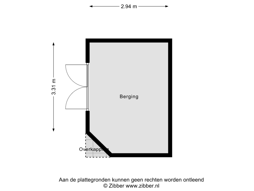 Bekijk plattegrond van Berging van De Jonglaan 29