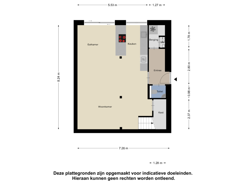 Bekijk plattegrond van Begane Grond van Prinsengracht 87-A