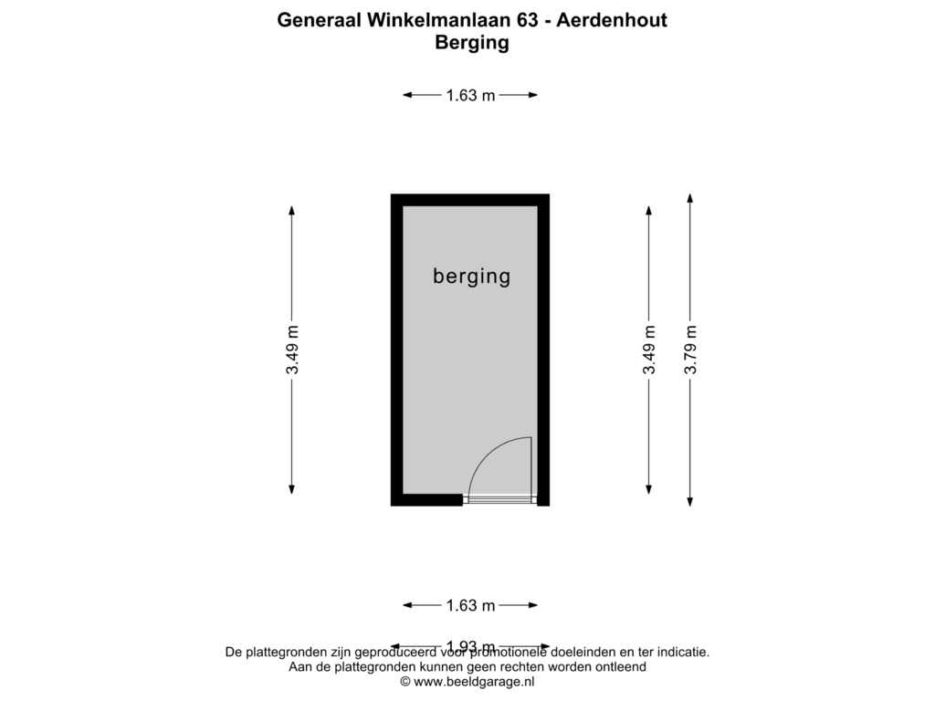 Bekijk plattegrond van Berging van Generaal Winkelmanlaan 63