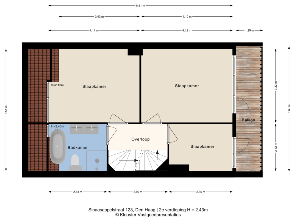 Bekijk plattegrond van 2e verdieping van Sinaasappelstraat 123