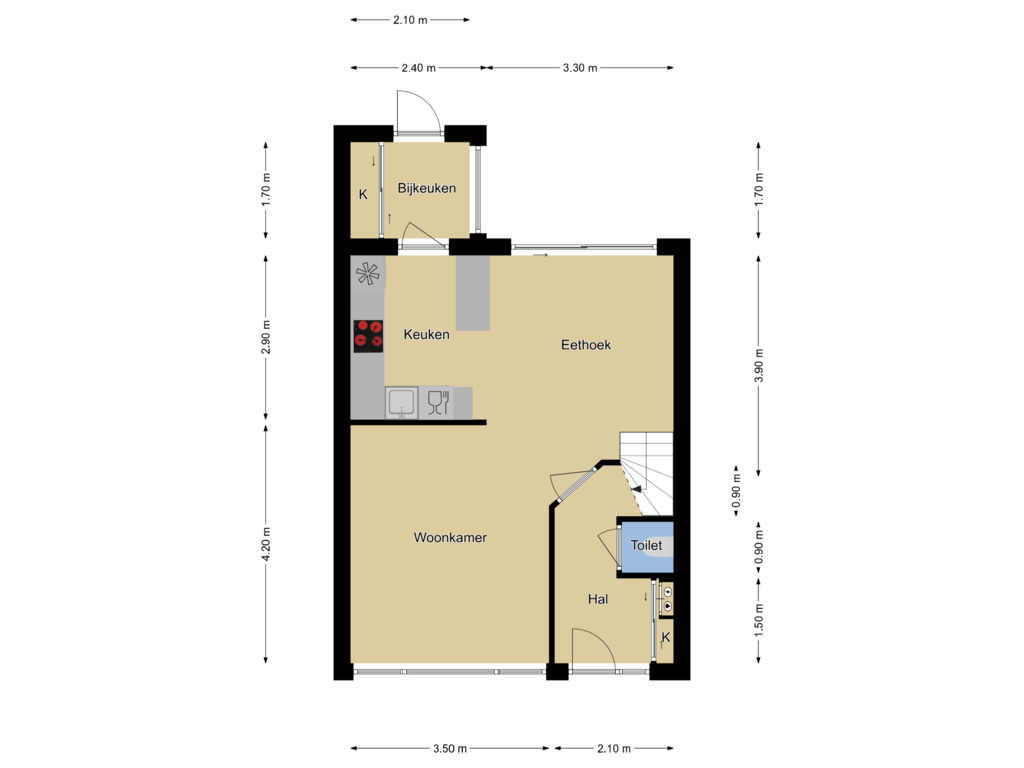 Bekijk plattegrond van Begane grond van Lotusstraat 4