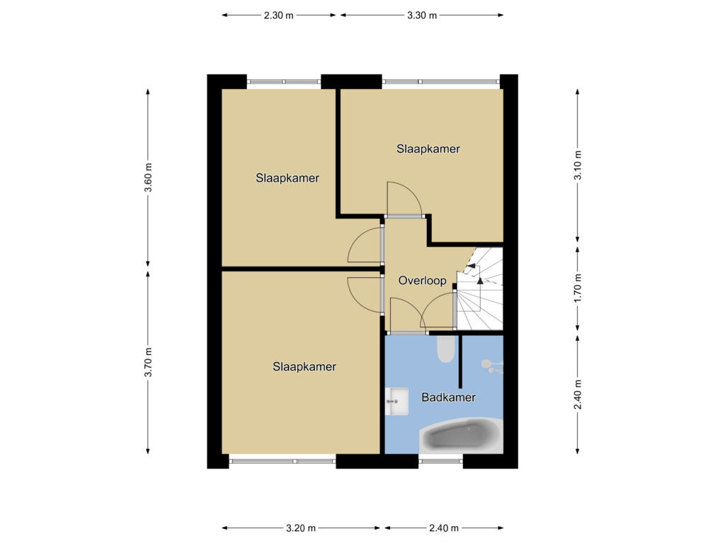 Bekijk plattegrond van 1e verdieping van Lotusstraat 4