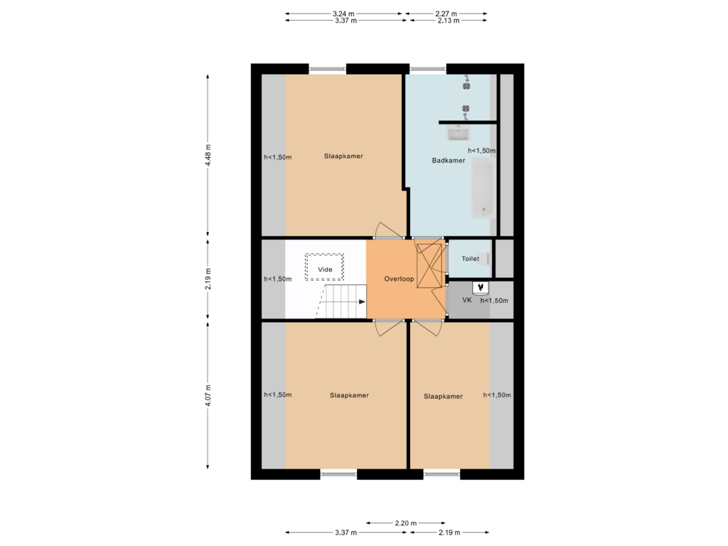 Bekijk plattegrond van Eerste verdieping van Zandhoeklaan 5