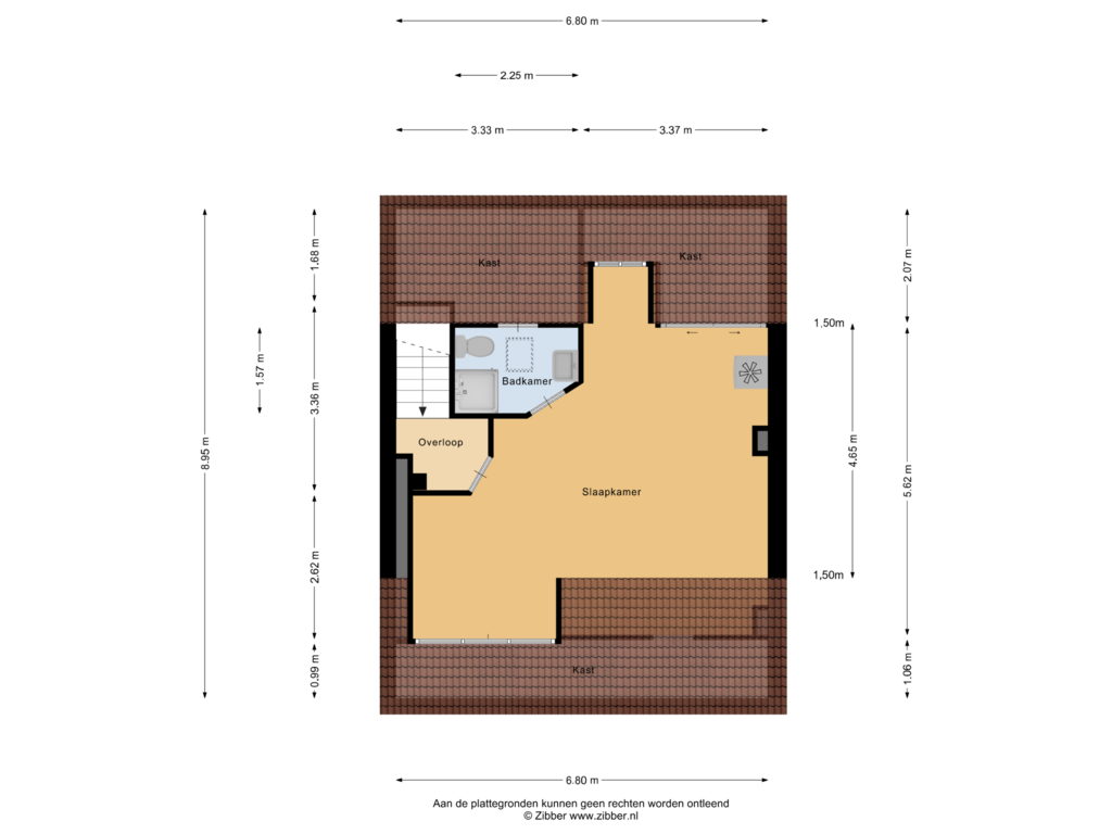 Bekijk plattegrond van Derde verdieping van Emmaplein 9