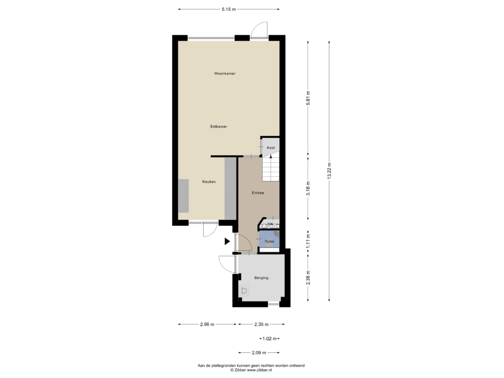 View floorplan of Begane Grond of Boeier 96