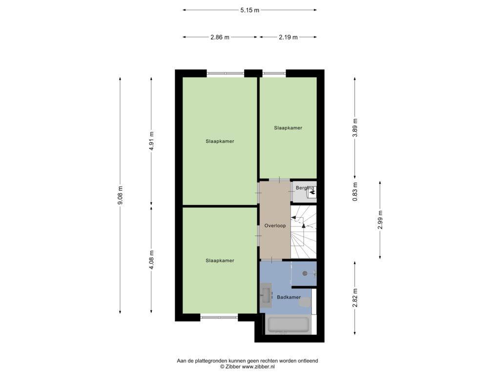 View floorplan of Eerste Verdieping of Boeier 96