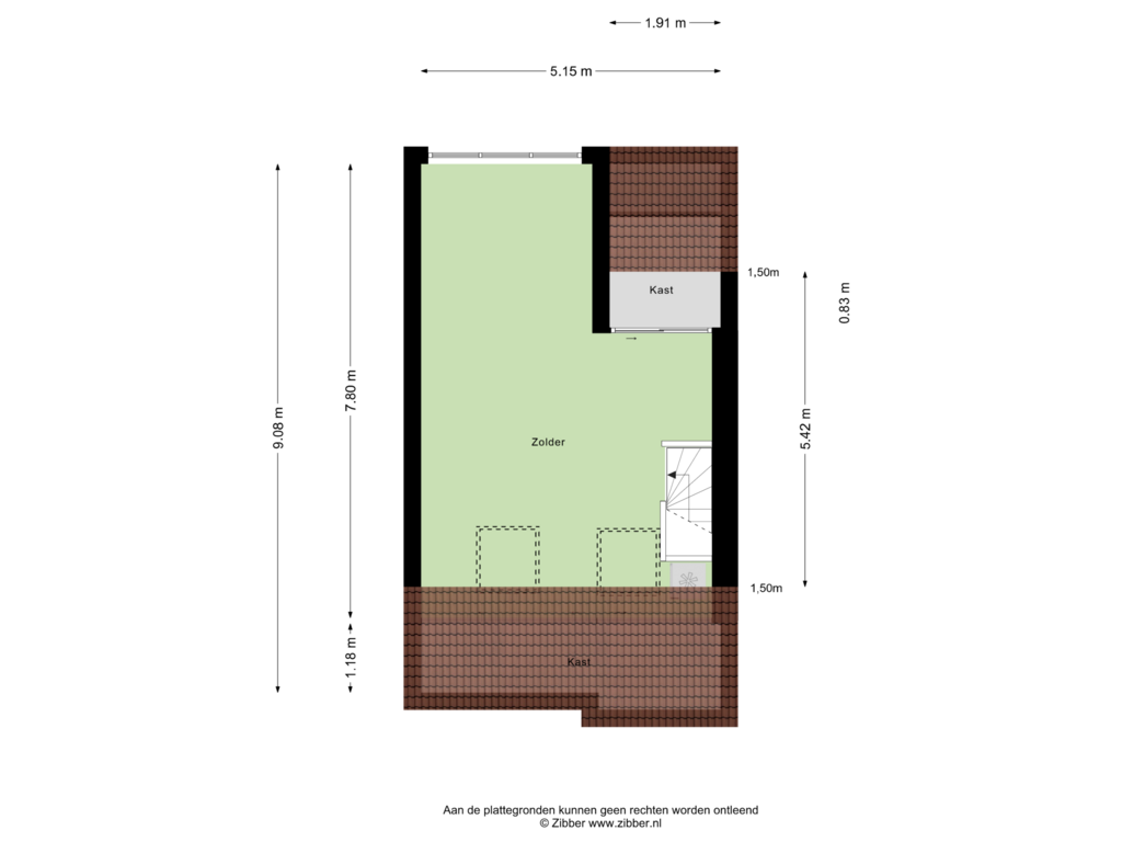 View floorplan of Tweede Verdieping of Boeier 96