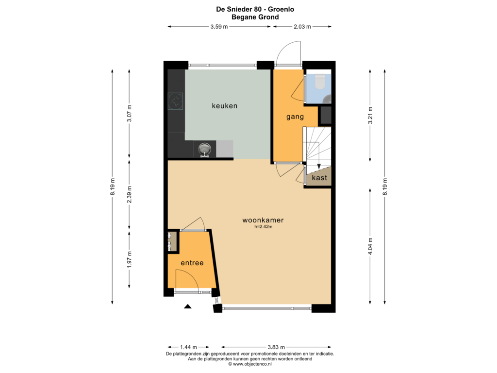 Bekijk plattegrond van BEGANE GROND van De Snieder 80