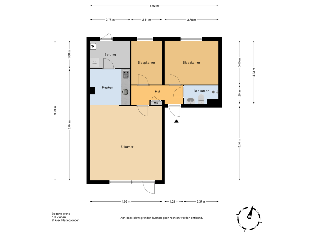 Bekijk plattegrond van Begane grond van Aan 't Verlaat 21