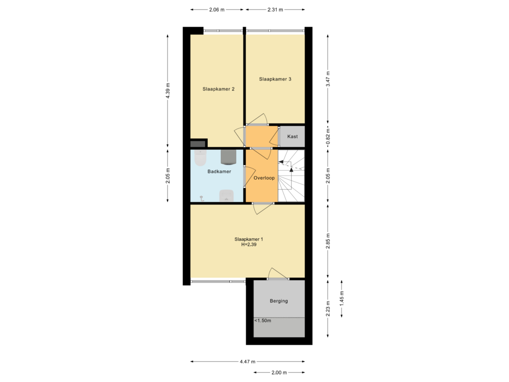 Bekijk plattegrond van Eerste verdieping van Van Zuijlenstraat 71