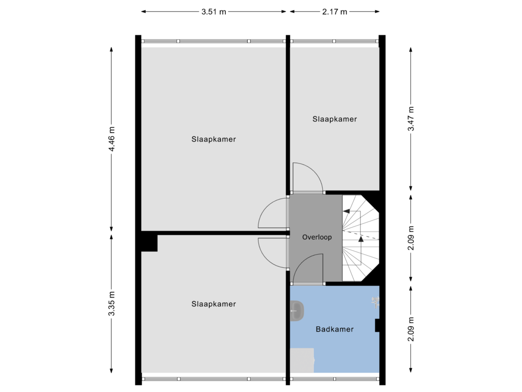 Bekijk plattegrond van 1e Verdieping van Dammestraat 25