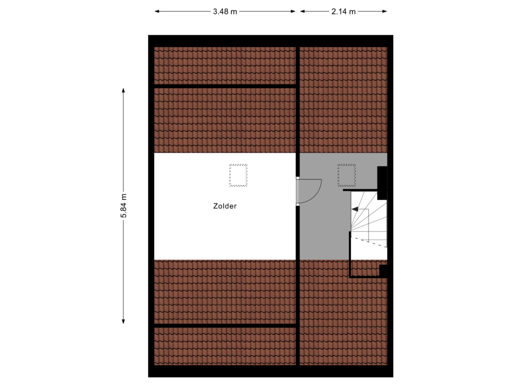 Bekijk plattegrond van 2e Verdieping van Dammestraat 25