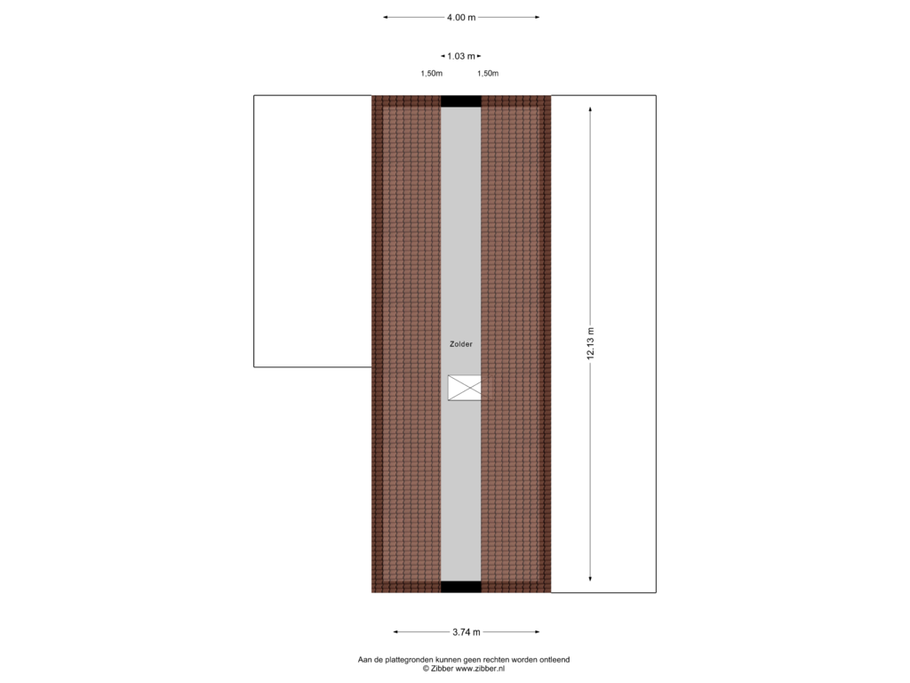 View floorplan of Zolder of Keetzijde 13