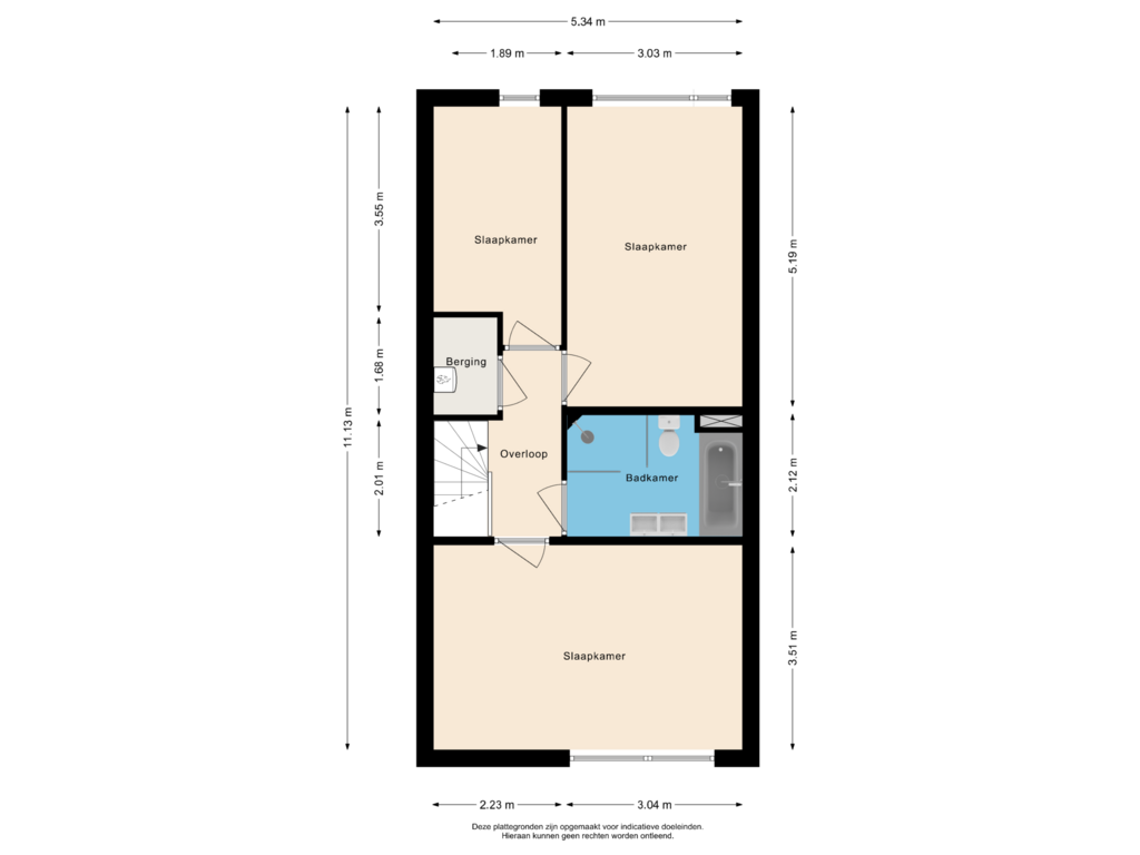 View floorplan of Tweede verdieping of Strausslaan 35