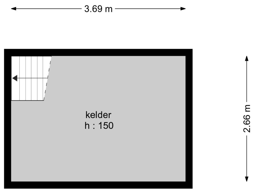 Bekijk plattegrond van kelder 1 van Legstraat 12