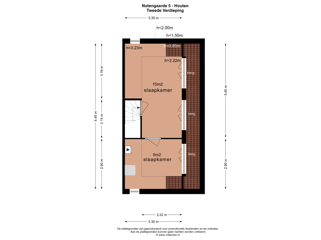 Bekijk plattegrond van TWEEDE VERDIEPING van Notengaarde 5