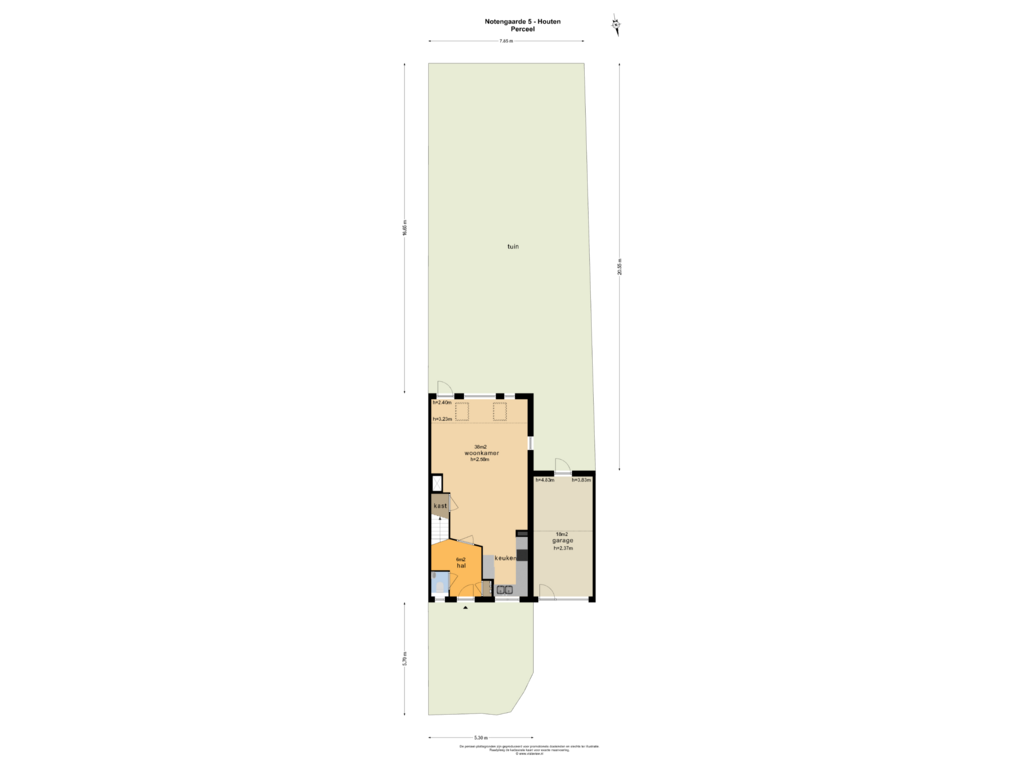 Bekijk plattegrond van PERCEEL van Notengaarde 5