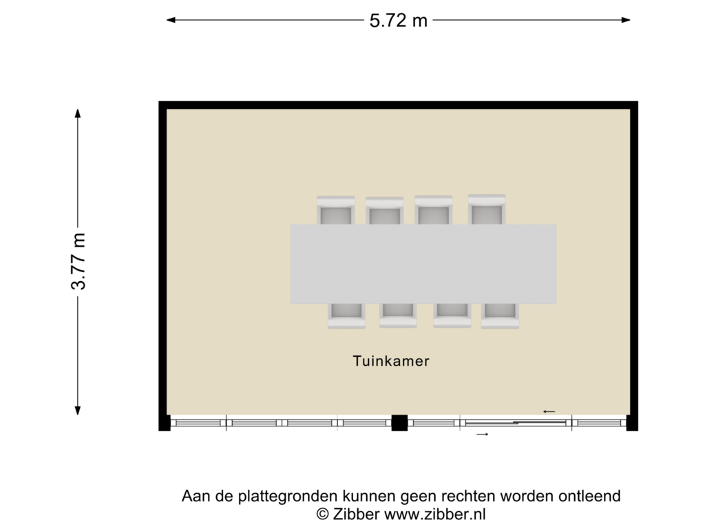 View floorplan of Tuinhuis of Herenstraat 67