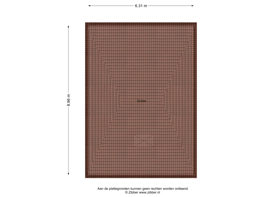 View floorplan of Zolder of Herenstraat 67