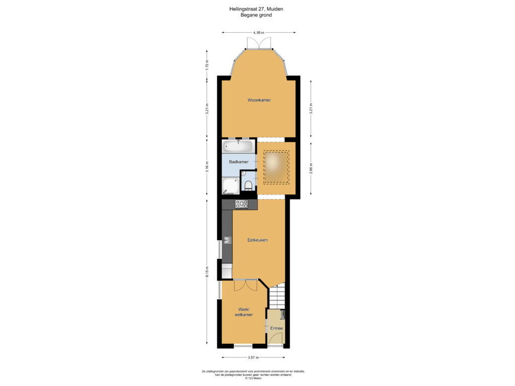 Bekijk plattegrond van Begane grond van Hellingstraat 27