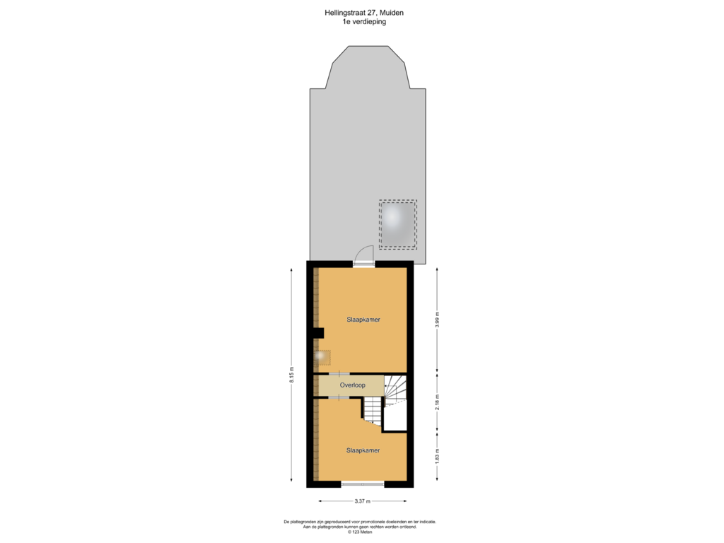 Bekijk plattegrond van 1e verdieping van Hellingstraat 27