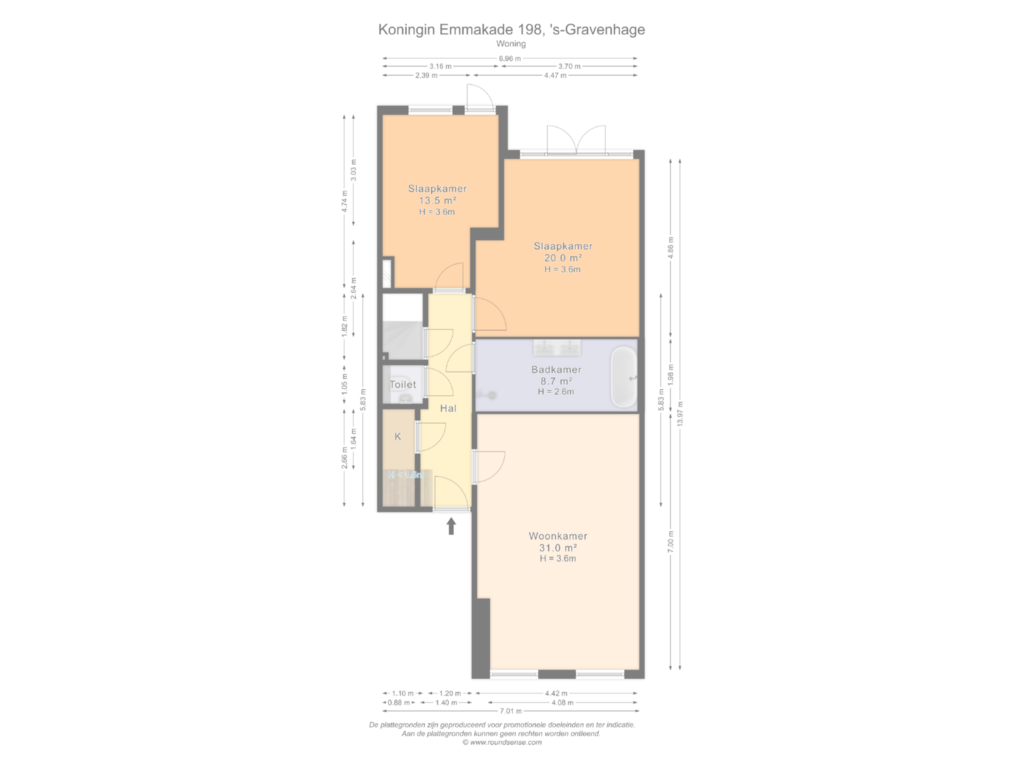 Bekijk plattegrond van First floor van Koningin Emmakade 198